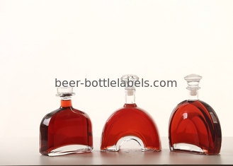 Custom 200Ml 375Ml 500Ml 750Ml 1000Ml Transparent Round Empty Flint Glass Liquor Wine Whisky Vodka Tequila Bottle With C