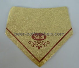 Gold Aluminum Foil Labels Water Resistant Self Adhesive With Logo Printing