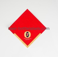 Red Square Beer Neck Label Golden Foil Water Resistant Labels For Wine Bottles