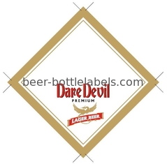 Golden Red Waterproof Beer Bottle Labels Glossy Lamination Matt Lamination