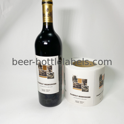 Manufacturer Luxury Embossed Red Sticker Metal Logo Beer Drink Water Self Wine Bottle Adhesive Label