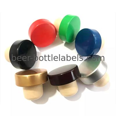 Aluminum top wooden top plastic electroplating synthetic cork stopper Matching glass bottle wine bottle aromatherapy bot