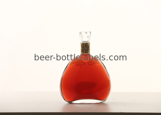 Custom 200Ml 375Ml 500Ml 750Ml 1000Ml Transparent Round Empty Flint Glass Liquor Wine Whisky Vodka Tequila Bottle With C