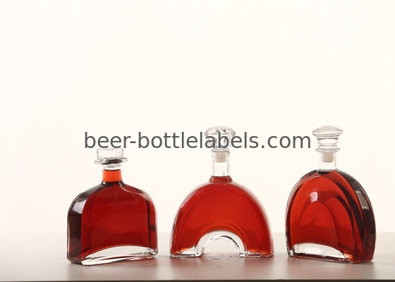 Custom 200Ml 375Ml 500Ml 750Ml 1000Ml Transparent Round Empty Flint Glass Liquor Wine Whisky Vodka Tequila Bottle With C