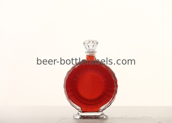 Custom 200Ml 375Ml 500Ml 750Ml 1000Ml Transparent Round Empty Flint Glass Liquor Wine Whisky Vodka Tequila Bottle With C