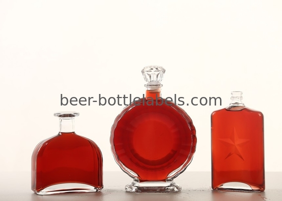 Custom 200Ml 375Ml 500Ml 750Ml 1000Ml Transparent Round Empty Flint Glass Liquor Wine Whisky Vodka Tequila Bottle With C
