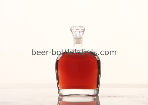 Custom 200Ml 375Ml 500Ml 750Ml 1000Ml Transparent Round Empty Flint Glass Liquor Wine Whisky Vodka Tequila Bottle With C