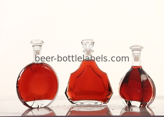 Custom 200Ml 375Ml 500Ml 750Ml 1000Ml Transparent Round Empty Flint Glass Liquor Wine Whisky Vodka Tequila Bottle With C