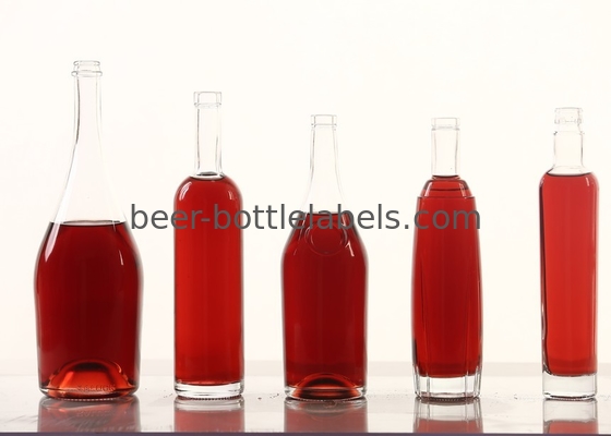 Custom 200Ml 375Ml 500Ml 750Ml 1000Ml Transparent Round Empty Flint Glass Liquor Wine Whisky Vodka Tequila Bottle With C