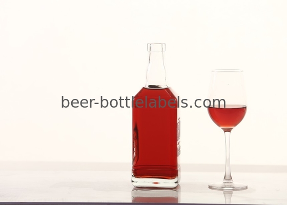 Custom 200Ml 375Ml 500Ml 750Ml 1000Ml Transparent Round Empty Flint Glass Liquor Wine Whisky Vodka Tequila Bottle With C