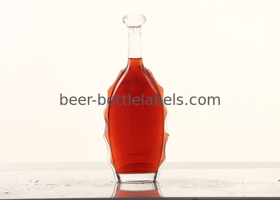 Custom 200Ml 375Ml 500Ml 750Ml 1000Ml Transparent Round Empty Flint Glass Liquor Wine Whisky Vodka Tequila Bottle With C