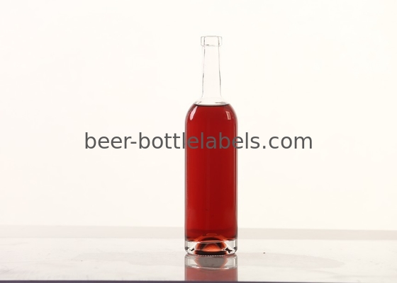 Custom 200Ml 375Ml 500Ml 750Ml 1000Ml Transparent Round Empty Flint Glass Liquor Wine Whisky Vodka Tequila Bottle With C