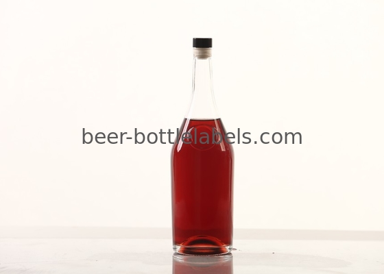 Custom 200Ml 375Ml 500Ml 750Ml 1000Ml Transparent Round Empty Flint Glass Liquor Wine Whisky Vodka Tequila Bottle With C