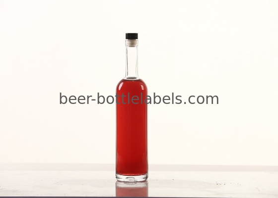 Custom 200Ml 375Ml 500Ml 750Ml 1000Ml Transparent Round Empty Flint Glass Liquor Wine Whisky Vodka Tequila Bottle With C