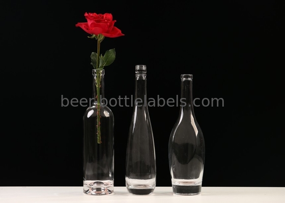 Custom 200Ml 375Ml 500Ml 750Ml 1000Ml Transparent Round Empty Flint Glass Liquor Wine Whisky Vodka Tequila Bottle With C