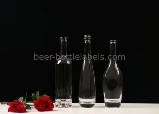 Custom 200Ml 375Ml 500Ml 750Ml 1000Ml Transparent Round Empty Flint Glass Liquor Wine Whisky Vodka Tequila Bottle With C