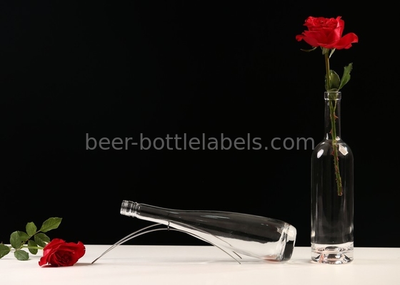 Custom 200Ml 375Ml 500Ml 750Ml 1000Ml Transparent Round Empty Flint Glass Liquor Wine Whisky Vodka Tequila Bottle With C