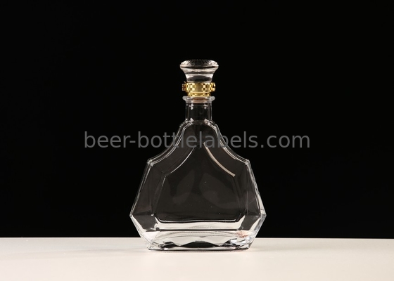 Custom 200Ml 375Ml 500Ml 750Ml 1000Ml Transparent Round Empty Flint Glass Liquor Wine Whisky Vodka Tequila Bottle With C
