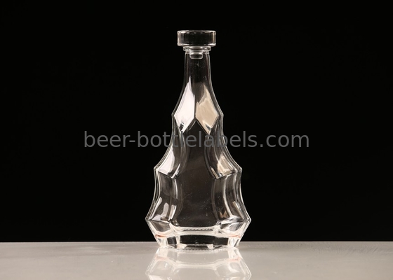 Custom 200Ml 375Ml 500Ml 750Ml 1000Ml Transparent Round Empty Flint Glass Liquor Wine Whisky Vodka Tequila Bottle With C
