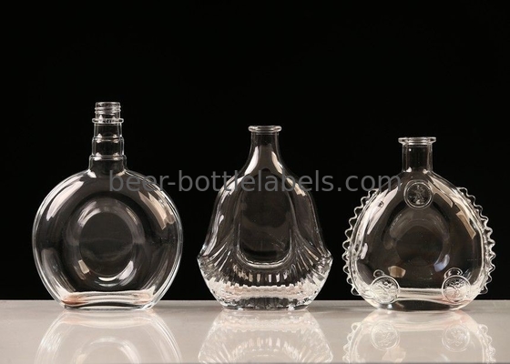 Custom 200Ml 375Ml 500Ml 750Ml 1000Ml Transparent Round Empty Flint Glass Liquor Wine Whisky Vodka Tequila Bottle With C