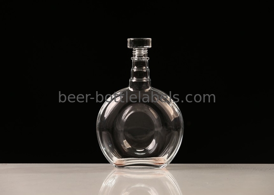 Custom 200Ml 375Ml 500Ml 750Ml 1000Ml Transparent Round Empty Flint Glass Liquor Wine Whisky Vodka Tequila Bottle With C