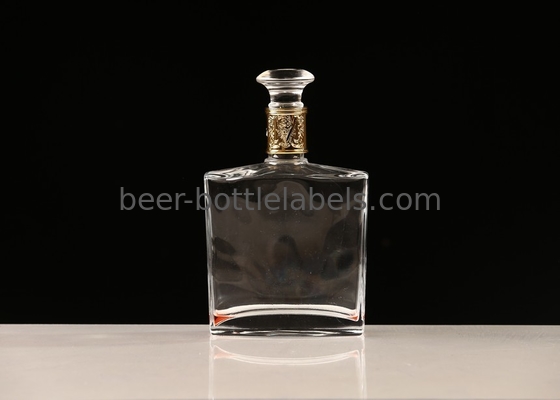 Custom 200Ml 375Ml 500Ml 750Ml 1000Ml Transparent Round Empty Flint Glass Liquor Wine Whisky Vodka Tequila Bottle With C