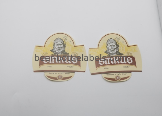 Customized high quality printing gold foil embossed beer red wine self adhesive label with your logo