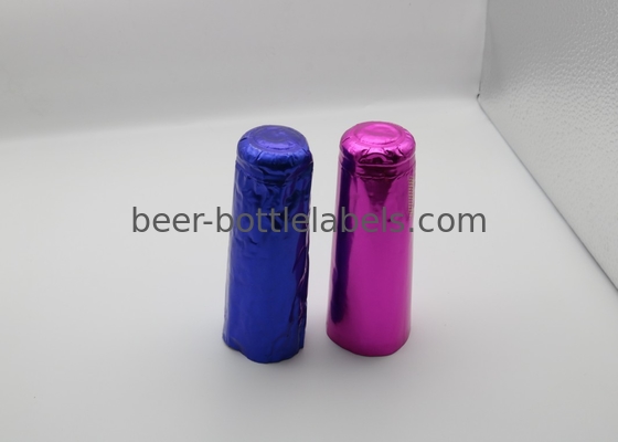 Customize PVC Heat Shrink Caps Seal For Champagne Wine Liquor Bottle Cap Shrink Wrap With Tear stripe