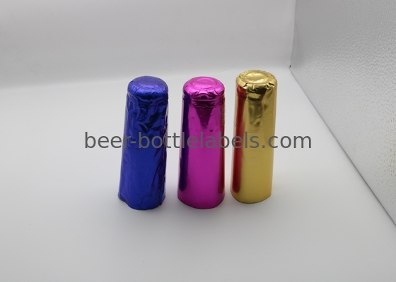 Customize PVC Heat Shrink Caps Seal For Champagne Wine Liquor Bottle Cap Shrink Wrap With Tear stripe