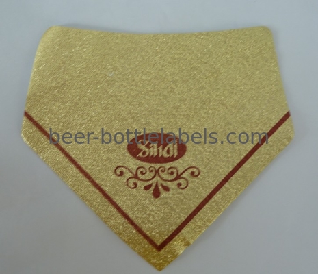 Gold Aluminum Foil Labels Water Resistant Self Adhesive With Logo Printing