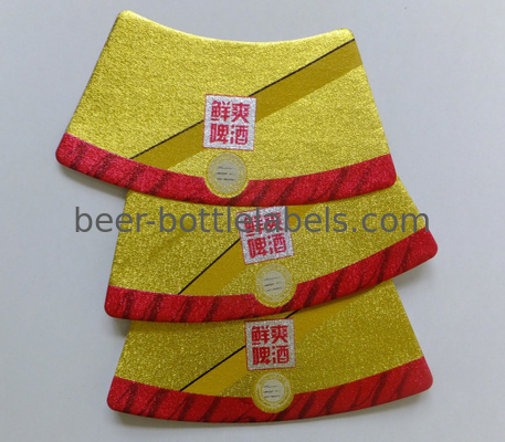 Gold Aluminum Foil Labels Water Resistant Self Adhesive With Logo Printing