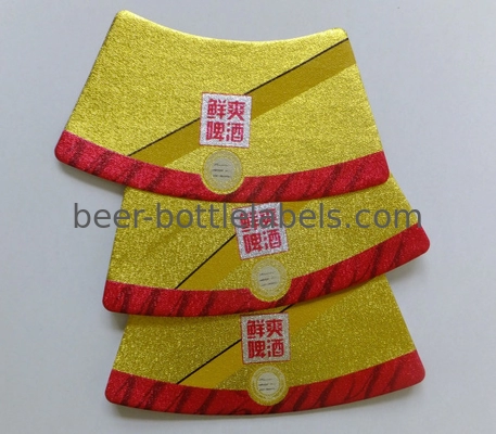 Red Square Waterproof Beer Labels Food Grade Eco Friendly 105mm  X 105mm