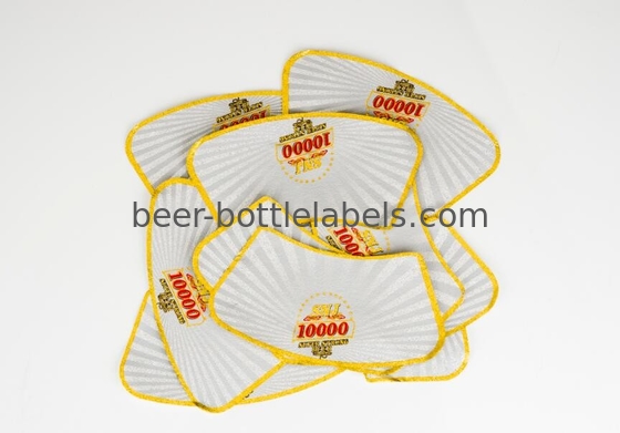 Embossing Square Aluminum Foil Labels  Beer Neck Label Eco Friendly 105mm X105 mm