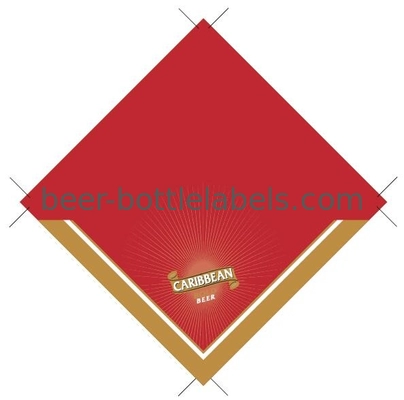 Red Square Waterproof Beer Labels Food Grade Eco Friendly 105mm  X 105mm