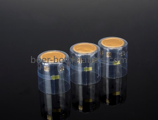 Non Toxic Transparent Wine Bottle Shrink Caps Anti Ultraviolet Matte Lamination