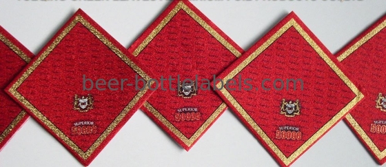 Golden Aluminum Custom Foil Stickers Embossing Lacquer Coated Surface