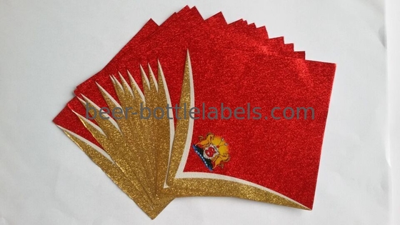 Self Adhesive Pure Aluminum Foil Labels For Beer Bottle Neck / Wine Bottle