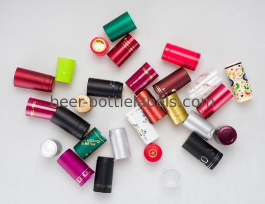 Glass Red Wine Bottle Foil Capsules Heat Shrink Bottle Caps Eco Friendly