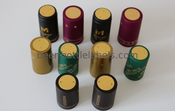 Colored Wine Bottle Foil Capsules Shrinkable Side Offset printed Hot Stamping