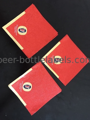 Anti Ultraviolet Red Beer Bottle Stickers Embossed Printed For India Market