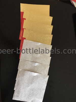 Anti Ultraviolet Red Beer Bottle Stickers Embossed Printed For India Market