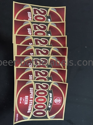 Wet Strength Paper Beer Neck Label Food Grade Non Toxic CMYK / Pantone Color