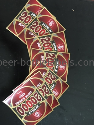 Wet Strength Paper Beer Neck Label Food Grade Non Toxic CMYK / Pantone Color