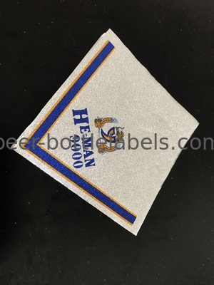 Multi Color Beer Bottle Stickers Square Aluminum Foil Personalized Wine Labels Non Toxic