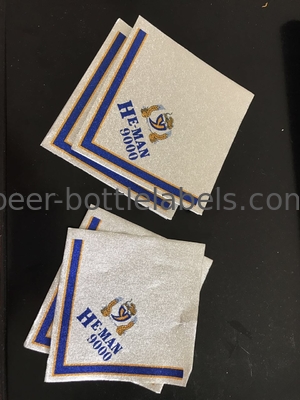 Multi Color Beer Bottle Stickers Square Aluminum Foil Personalized Wine Labels Non Toxic