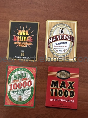 ECO Friendly Muticolor Beer Bottle Neck Label Glossy Matte Laminate 0.01mm 0.0105mm