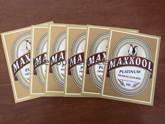 ECO Friendly Muticolor Beer Bottle Neck Label Glossy Matte Laminate 0.01mm 0.0105mm