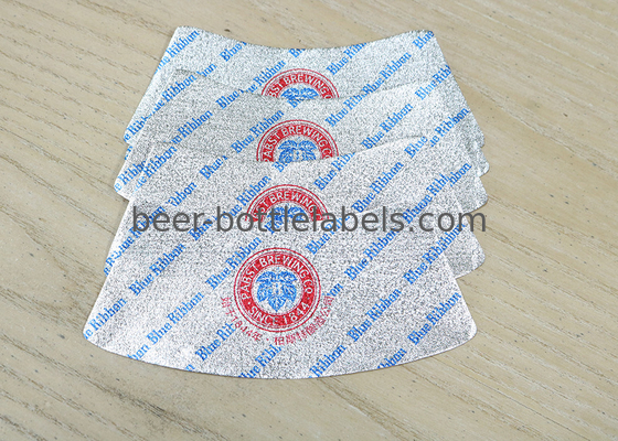 Self Adhesive Pure Aluminum Foil Labels For Beer Bottle Neck / Wine Bottle