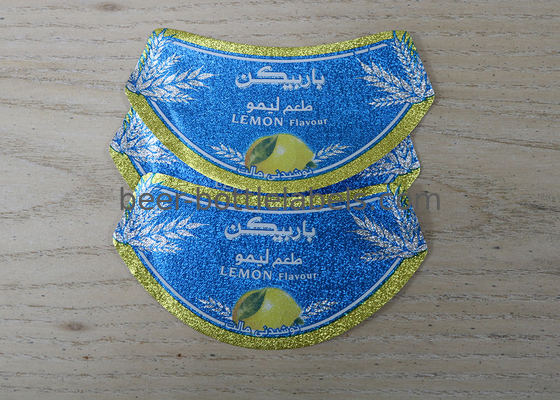 Golden Aluminum Custom Foil Stickers Embossing Lacquer Coated Surface