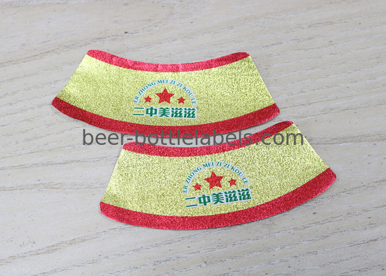 Non Toxic Aluminium Printable Foil Labels Self Adhesive Food Grade Golden Red